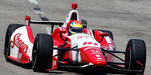 Justin Wilson's winning car failed inspection due to a the fill-in panel that takes shape out of the sidepod. The team was allowed to keep the victory, however.