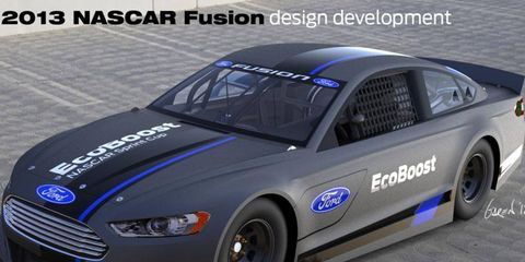 The grille and hood lines for the 2013 NASCAR Fusion have been changed slightly since the car's reveal at Charlotte.