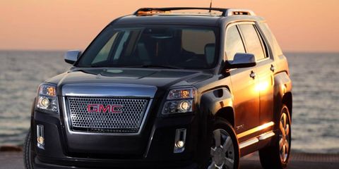 The base 2013 GMC Terrain Denali is equipped with a fuel-efficient 2.4-liter four-cylinder delivering 182 hp and 172 lb-ft of torque with front-wheel drive.