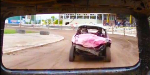 Banger racing: Volvo 240 wagons and sedans slug it out at the 2012 Sheffield Battle of Britain