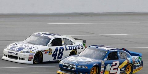 Even though Brad Keselowski (No. 2) has yet to win a Cup title, it's not too early to compare him with five-time champion Jimmie Johnson (No. 48).
