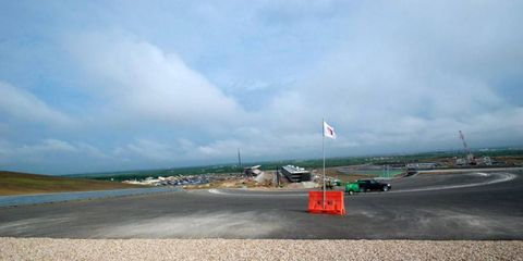 The first layer of pavement has been put down for the Circuit of the Americas outside of Austin, Texas.