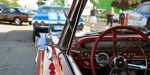 The view from a Ford Starliner at the 2011 Woodward Dream Cruise. The event has been going strong since 1995.