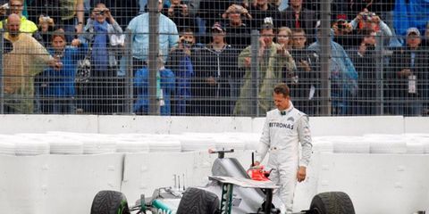 Michael Schumacher admitted driver error caused his car to crash during practice at Hockenheim on Friday.