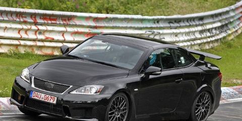 The Lexus IS-F convertible testing on the N&uuml;rburgring.