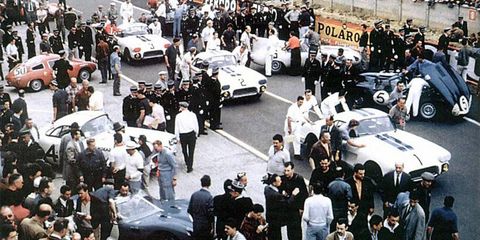 The three 1960 Corvettes entered by Briggs Cunningham at Le Mans.