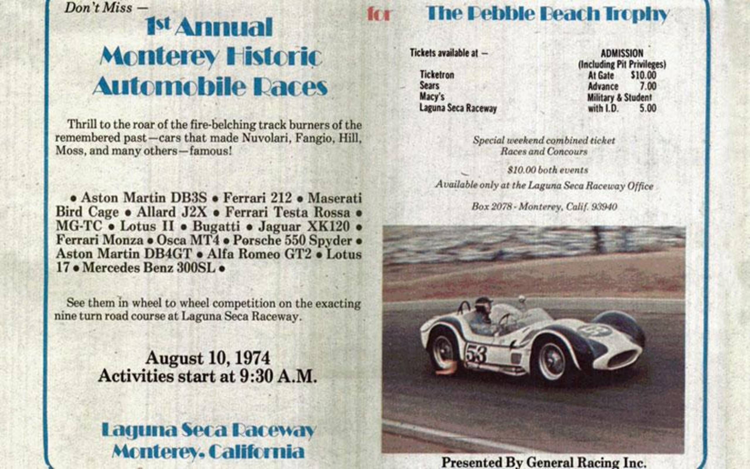 Vintage articles on vintage racing at Monterey A look back at the