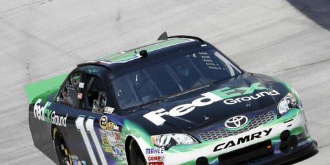 Denny Hamlin led Saturday's race at Bristol for 70 laps. But he was in front when it mattered most, as he won the race.