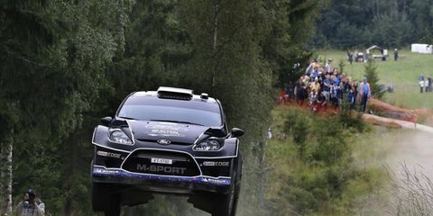 Ott Tanak, above, had a great start on Saturday, only to crash in the later stages.