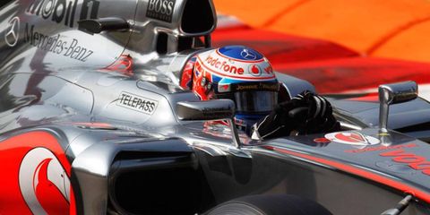 Jenson Button, fast all weekend in practice, will start second, alongside teammate Lewis Hamilton, on Sunday in Italy.