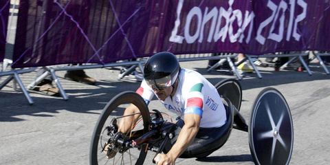 Alex Zanardi, former CART champion and Formula One driver, has won two Gold medals in hand cycling at the Paralympics in England.