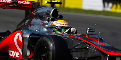 Lewis Hamilton, amid speculation that he might be leaving McLaren after the season, was quickest in the second practice session at Monza in Italy on Friday.