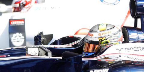 Pastor Maldonado will start sixth on Sunday at Spa.