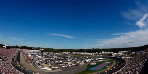 A baby girl was born in the parking lot at New Hampshire Motor Speedway on Friday.