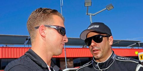 A.J. Allmendinger, left, was suspended by NASCAR for use of a banned substance. That substance was later identified by Allemendinger as Adderall.