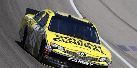 Joey Logano did his sponsor right on Saturday, putting the Dollar General car on the pole for the Nationwide race.