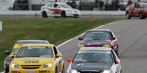 Joel Lipperini made a splash in the Grand-Am Total Performance Showcase on Saturday. He won his first race in the series, taking the checkered flag at Lime Rock.