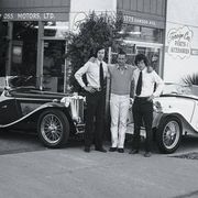 Al Moss (center) is flanked by employees Glen Adams and Chris Nowlan outside the store in the early '70s.