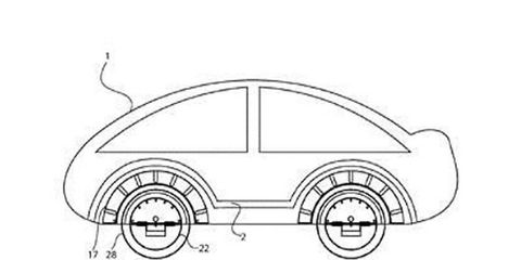 A patent illustration of the Magno car: today's car of the future, tomorrow. Maybe.