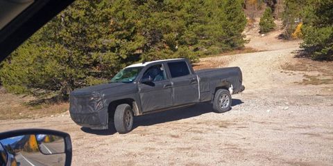 What appears to be a 2014 Chevrolet Silverado caught testing out in Colorado.