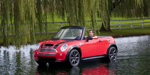 The Mini Convertible boat on the water.