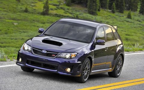 The 2012 Subaru Impreza WRX STI looks and feels like an athletic machine. Our test vehicle's exterior was a creamy white.