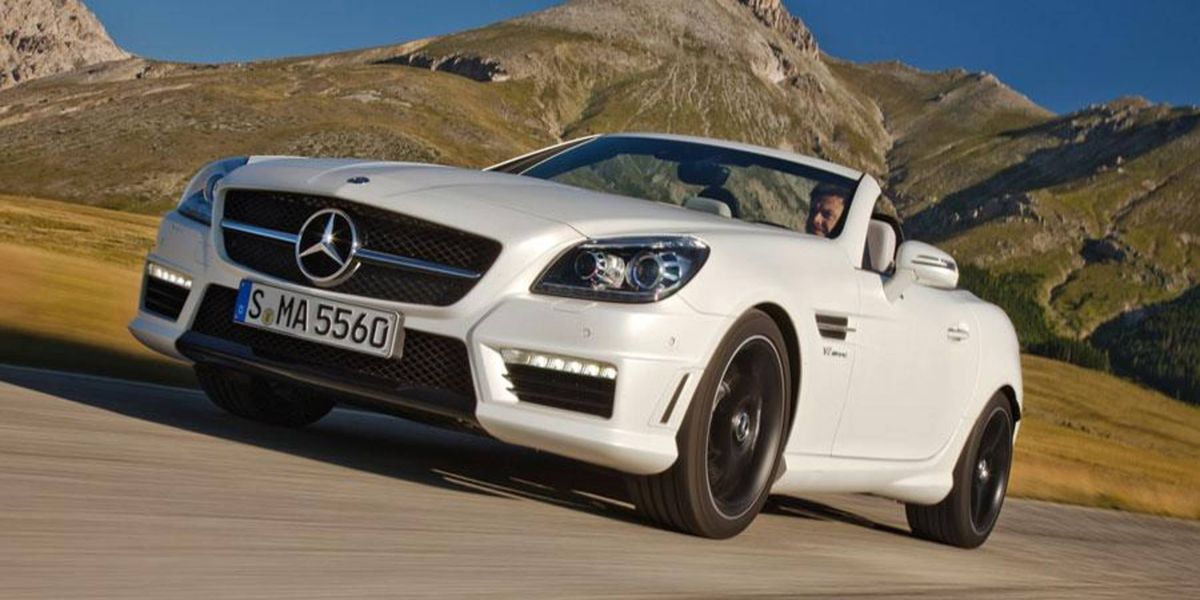 The 2012 Mercedes-Benz SLK55 AMG isn't quite at the same level as the more expensive SL AMG, but that doesn't mean it isn't a blast on the road.