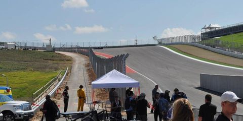 The first turn at the Circuit of the Americas features a 133-foot climb into a blind curve.