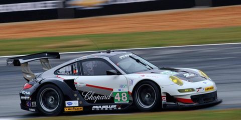 Driver Bryce Miller and the No. 48 Chopard/TOTAL Porsche.