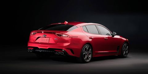 The 2018 Kia Stinger gets either a turbocharged four or turbocharged V6.