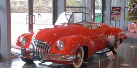 The 1947 Kurtis-Omohundro Comet is hard to miss in the lobby of the Tacoma, Wash. LeMay Museum.