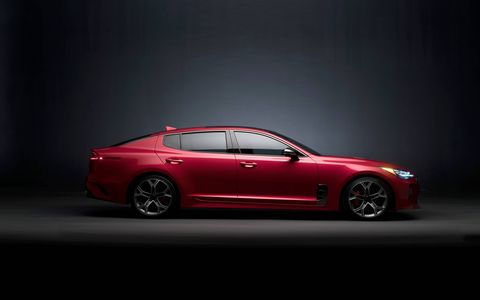 The 2018 Kia Stinger gets either a turbocharged four or turbocharged V6.