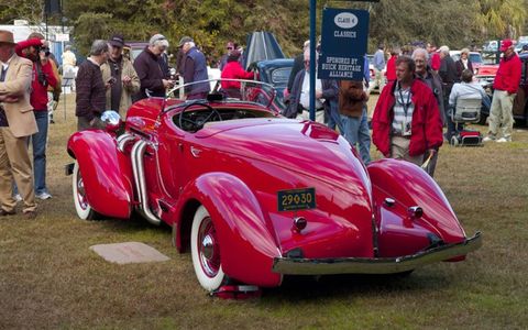 1936 Auburn 852 Boattail Speedster owned by Charles and Diane Mistele.