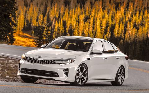 The 2017 Kia Optima SX Limited gets a 2.0-liter turbocharged four with 245 hp and 260 lb-ft of torque.