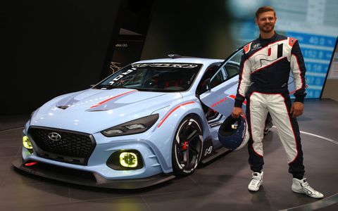 Hyundai brought its race cars to the Paris auto show.
