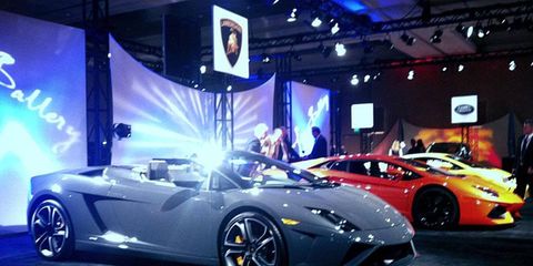Lamborghini was well-represented Saturday evening at the Gallery in Detroit.