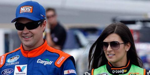 Ricky Stenhouse Jr. and Danica Patrick, shown last July at Daytona, will battle for the NASCAR Sprint Cup Rookie of the Year title this season.