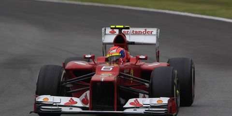 Felipe Massa (shown in a photo from last season) will debut the new Ferrari in February, while teammate Fernando Alonso will sit out.