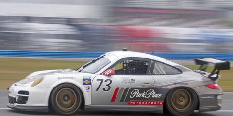 Patrick Long piloted the No. 73 Park Place Motorsports Porsche GT3 car to the top GT class with a time of 1:48.569, or 118.045 mph, at the Roar Before the Rolex 24 test session.