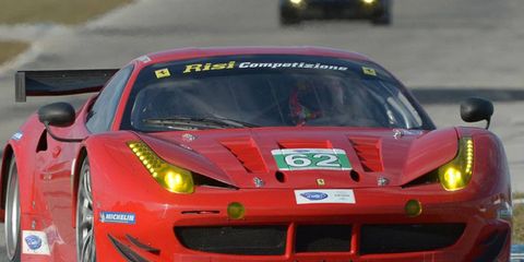 The No. 62 Ferrari F458 Italia shared by Olivier Beretta and Matteo Malucelli turned in a best time 2:01.645 (110.683 mph) during the afternoon session to lead the GT field at the Sebring test on Thursday.