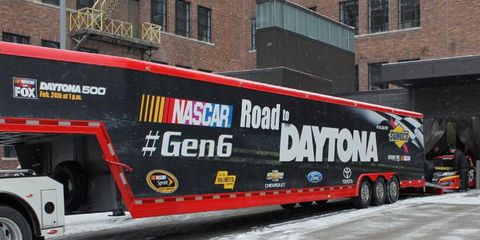 The NASCAR Gen-6 cars rolled off the truck in Detroit on Feb. 5 prior to the Autoweek Racing Conference that featured NASCAR and industry leaders.