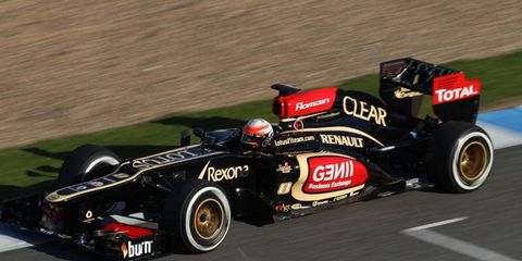 Romain Grosjean was third quickest in the Formula One test session on Tuesday in Jerez.