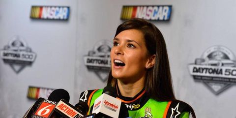 Danica Patrick was fastest in the second practice session for Cup cars on Saturday at Daytona International Speedway.