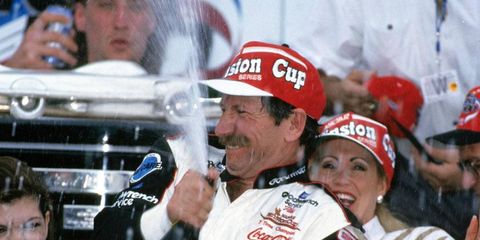Dale Earnhardt celebrates his lone Daytona 500 victory in 1998.