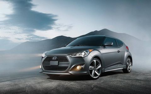 The 2013 Hyundai Veloster turbo is available in a manual six-speed.