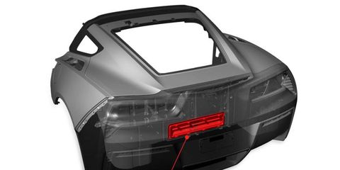 Electric current through a wire opens an air vent at the rear of the 2014 Chevrolet Corvette Stingray.