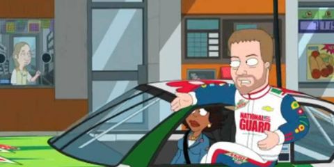Dale Earnhardt Jr., Tony Stewart and Kasey Kahne got the cartoon treatment for an upcoming episode of <i>The Cleveland Show</i>.