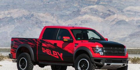 The Shelby Raptor is equipped with 35-inch BF Goodrich all-terrain tires.