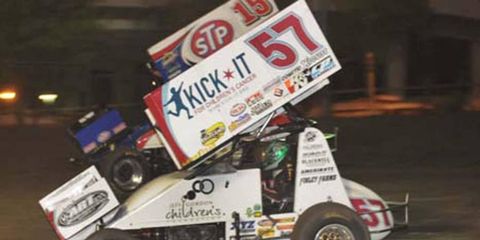 Kyle Larson raced the No. 57 car for Paul Silva in a recent World of Outlaws race on Friday.