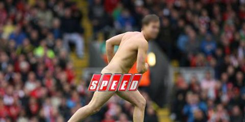 A naked man allegedly ransacked the offices of Speed TV on Monday. This is what he probably looked like.